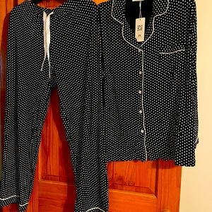 Cute Navy Polka dot Long Sleeve Pajamas